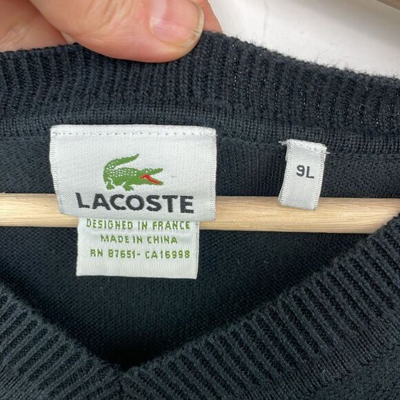 Lacoste Black Vest Sweater 4X Long - Picture 8 of 11